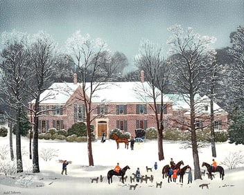 Michel Delacroix, La Chasse D'Hiver, Limited Edition Lithograph