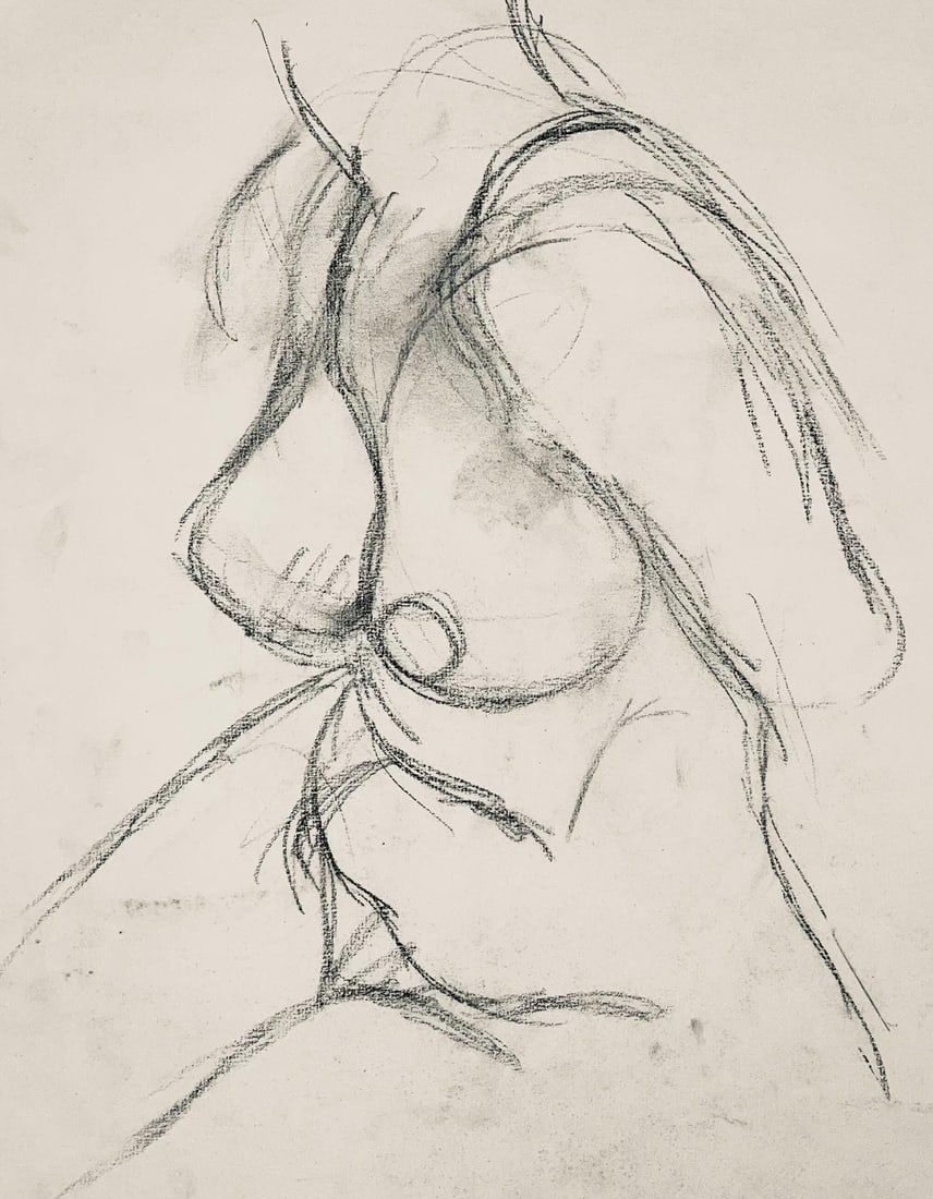 Ian Hornak, Renaissance Female Nude Figure Study, 1963, Original Drawing (1 of 4)
