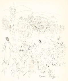 Raoul Dufy, Coteaux en Septembre, Vins, Fleurs et Flammes, Limited Edition Lithograph