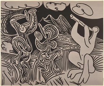Pablo Picasso, Danseurs et musicien (Orozco 214), Grabados al linoleo, Limited Edition Linocut