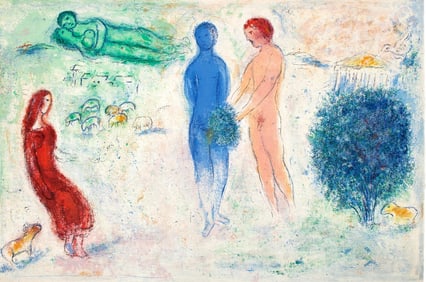 Marc Chagall, Le jugement de Chloe, Daphnis et Chloe, Limited Edition Heliogravure