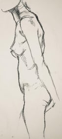 Ian Hornak, Renaissance Female Nude Figure Study, 1963, Original Drawing