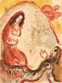 Marc Chagall, Rachel (Mourlot 117-46; Cramer 25), Drawings from the Bible by Marc Chagall, Verve: