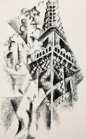 Robert Delaunay, La Tour et la femme (Habasque 720-728), Allo! Paris!, Limited Edition Lithograph
