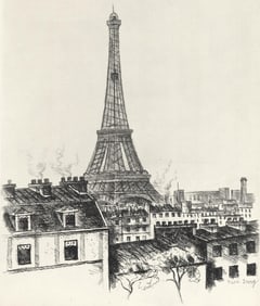 Rene Durey, Le Champ de Mars, A La gloire a Paris, Limited Edition Etching