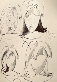Pablo Picasso, Composition, Carnet de dessins de Picasso, Cahiers d'Art, Limited Edition Lithograph