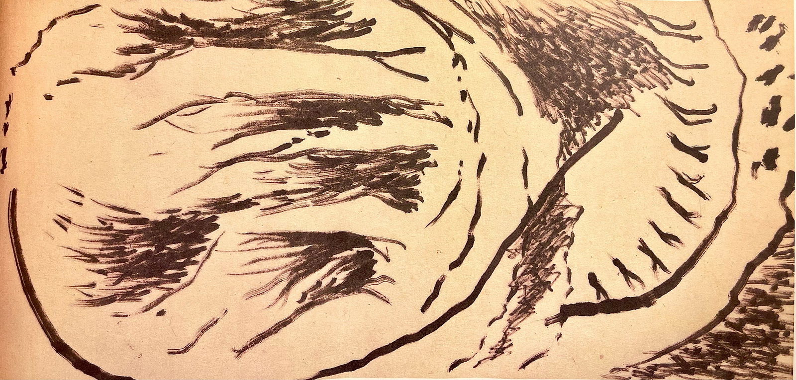 Jackson Pollock, Composition, Jackson Pollock, The Last Sketchbook, Limited Edition Lithograph: Lithograph on velin Mohawk paper. Inscription: unsigned and unnumbered, as issued. Paper Size: 5 x 12 inches. Excellent condition. Notes: From the album, Jackson Pollock, The Last Sketchbook, 1982. Pu