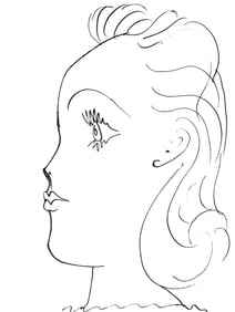 Pablo Picasso, Profil de jeune fille (Cramer 84; Johnson/Stein 77), 40 dessins de Picasso en marge