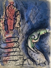 Marc Chagall, Ahaseurus (Mourlot 117-46; Cramer 25), Drawings from the Bible by Marc Chagall, Verve: