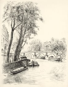 Robert Lotiron, Ile Saint-Louis, A La gloire a Paris, Limited Edition Etching