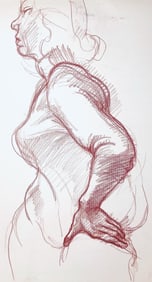 Ian Hornak, Renaissance Female Figure Study, 1963, Original Drawing
