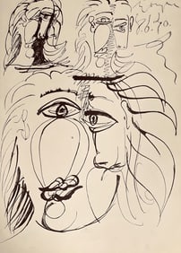 Pablo Picasso, Composition, Carnet de dessins de Picasso, Cahiers d'Art, Limited Edition Lithograph