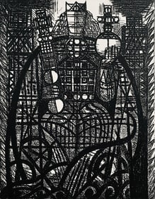 Marcel Gromaire, Le Roi Malcolm, Scene XXV, Shakespeare, Macbeth, Eaux-fortes de Gromaire, Limited