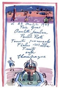 Raoul Dufy, Le menu de la Liberation, Vacances forcees