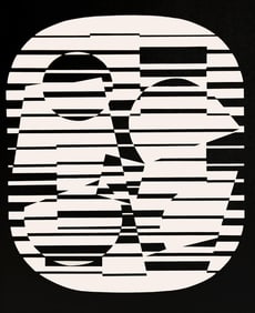 Victor Vasarely, Composition, Lineaires, Limited Edition Heliogravure