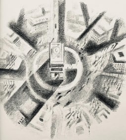 Robert Delaunay, La place de l'Etoile (Habasque 720-728), Allo! Paris!, Limited Edition Lithograph