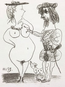 Pablo Picasso, Le seigneur et la dame, Souvenirs et portraits d'artistes, Limited Edition Lithograph