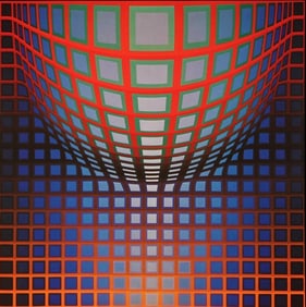 Victor Vasarely, Composition, Damier, Limited Edition Heliogravure