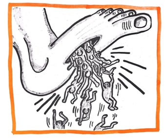 Keith Haring, Composition, Against All Odds, Limited Edition Lithograph