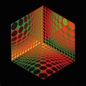Victor Vasarely, Composition, Hexagone, Limited Edition Heliogravure