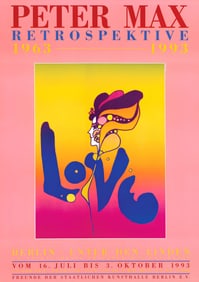 Peter Max, Berlin Love, 1993, Hand Signed, Official Edition Offset Lithograph