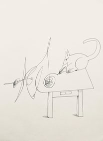 Saul Steinberg, Composition, Derriere le miroir, Limited Edition Lithograph