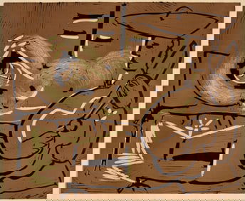 Pablo Picasso, Femme couchee et guitariste (Orozco 214), Grabados al linoleo, Limited Edition