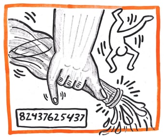 Keith Haring, Composition, Against All Odds, Limited Edition Lithograph