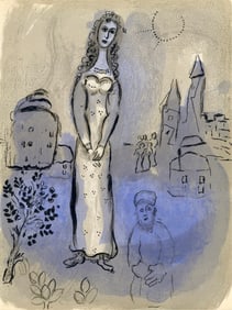 Marc Chagall, Esther (Mourlot 117-46; Cramer 25), Drawings from the Bible by Marc Chagall, Verve: