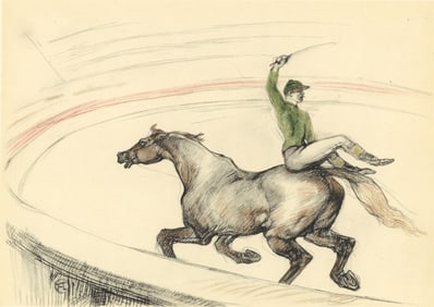 Henri de Toulouse-Lautrec, Jockey, The Circus by Toulouse-Lautrec, Limited Edition Lithograph