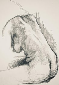Ian Hornak, Renaissance Female Nude Figure Study, 1963, Original Drawing