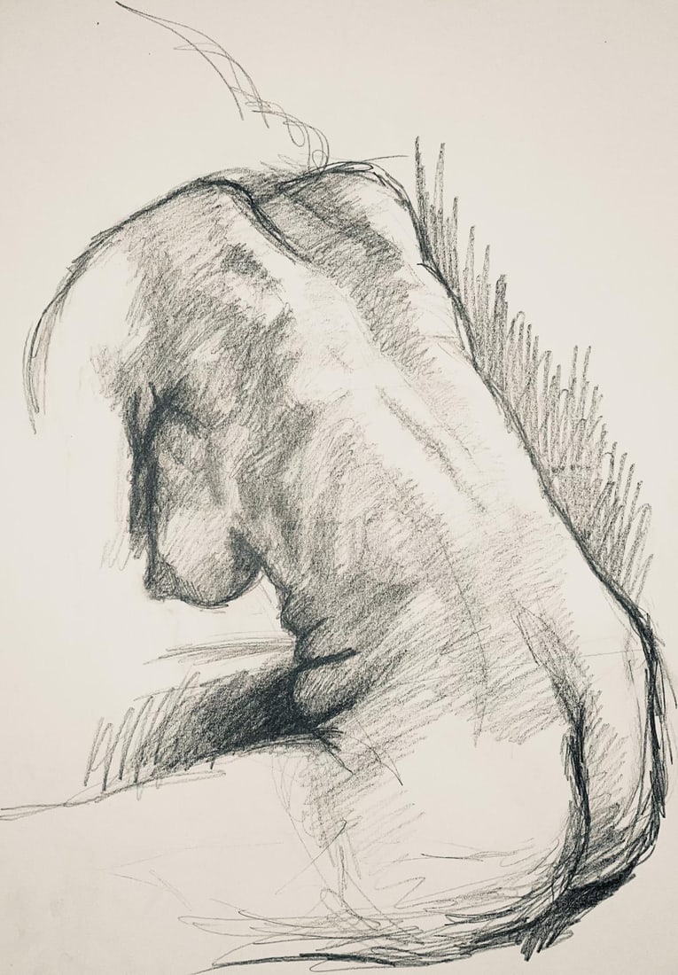 Ian Hornak, Renaissance Female Nude Figure Study, 1963, Original Drawing (1 of 4)