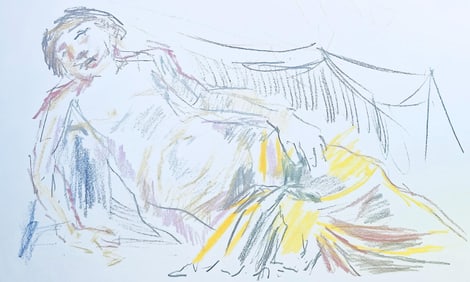 Oskar Kokoschka, Composition, Skizzenbuch der Italienischen Reise 1963, Limited Edition Lithograph