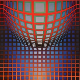 Victor Vasarely, Composition, Damier, Limited Edition Heliogravure