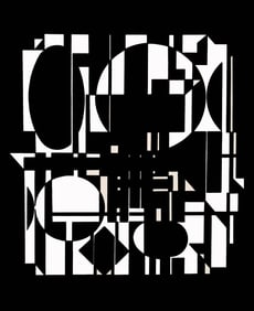 Victor Vasarely, Composition, Lineaires, Limited Edition Heliogravure