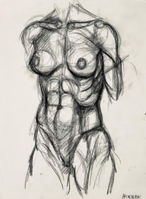Ian Hornak, Renaissance Female Nude Figure Study, 1963, Original Drawing