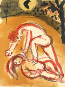 Marc Chagall, Cain and Abel (Mourlot 117-46; Cramer 25), Drawings from the Bible by Marc Chagall,