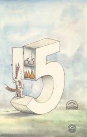 Saul Steinberg, Composition, Derriere le miroir, Limited Edition Lithograph