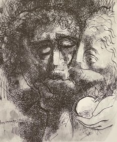 Abraham Rattner, Adam and Eve, Limited Edition Lithograph