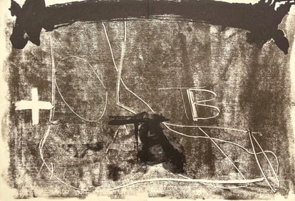 Antoni Tapies, Composition, Derriere le miroir, Limited Edition Lithograph