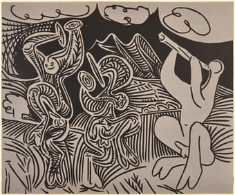 Pablo Picasso, Danseurs et musicien (Orozco 214), Grabados al linoleo, Limited Edition Linocut