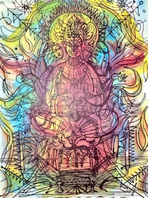 Jean Carzou, Composition, Ce Panorama du Bouddhisme, Limited Edition Lithograph