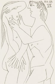 Pablo Picasso, 8.10.64. VII (Cramer 148), Le Gout du Bonheur, Limited Edition Mixed Media Lithograph