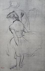 Edgar Degas, Dancer arranging her dress, Ten Ballet Sketches, Limited Edition Lithograph