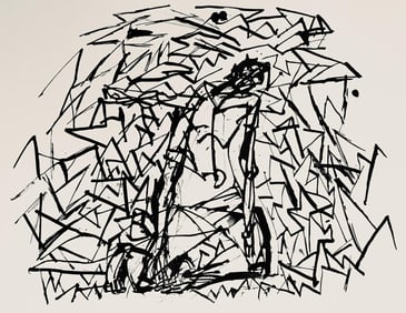 Abraham Rattner, Christ surrounded by thorn, Limited Edition Lithograph