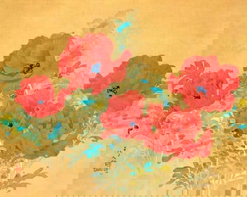 David Lee, Poppies, Original Edition Offset Lithograph