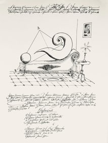 Saul Steinberg, Composition, Derriere le miroir, Limited Edition Lithograph