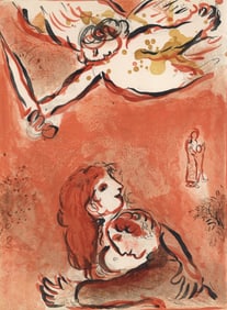 Marc Chagall, The face of Israel (Mourlot 117-46; Cramer 25), Drawings from the Bible, Verve: Revue,