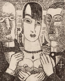 Marcel Gromaire, Composition, Vers un monde volage, Limited Edition Etching