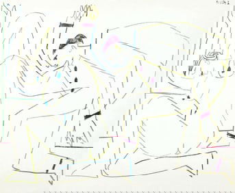 Pablo Picasso, Composition, La Comedie Humaine, Verve, Revue Artistique et Litteraire, Limited